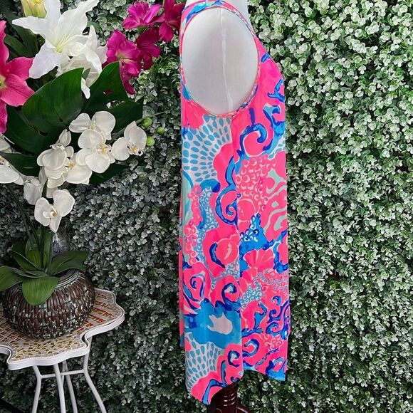 Lilly Pulitzer Coral Reef I’m So Jelly Melle Trapeze Tank Swing Dress - Picture 5 of 14